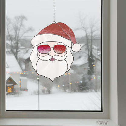 Cool Santa Claus Stained Glass Pattern