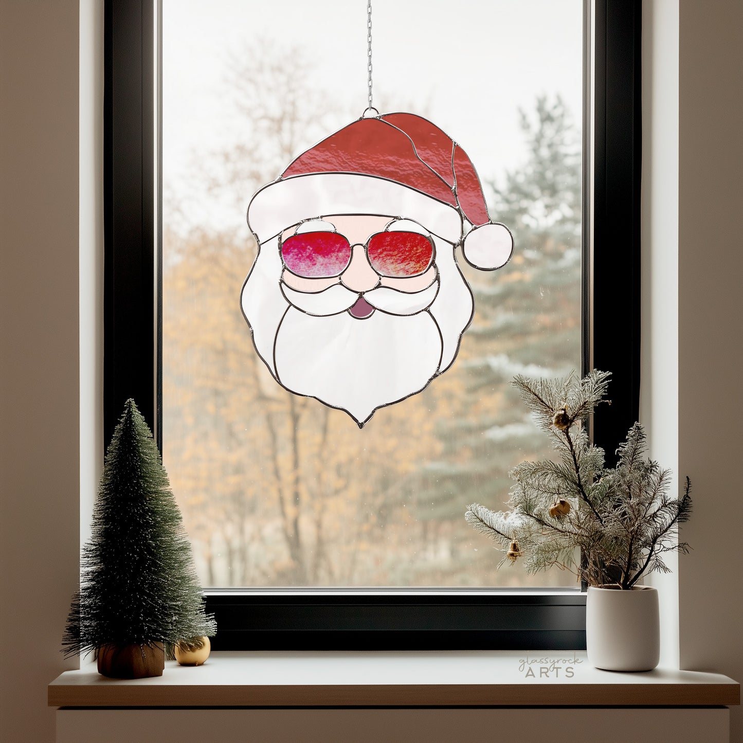 Cool Santa Claus Stained Glass Pattern