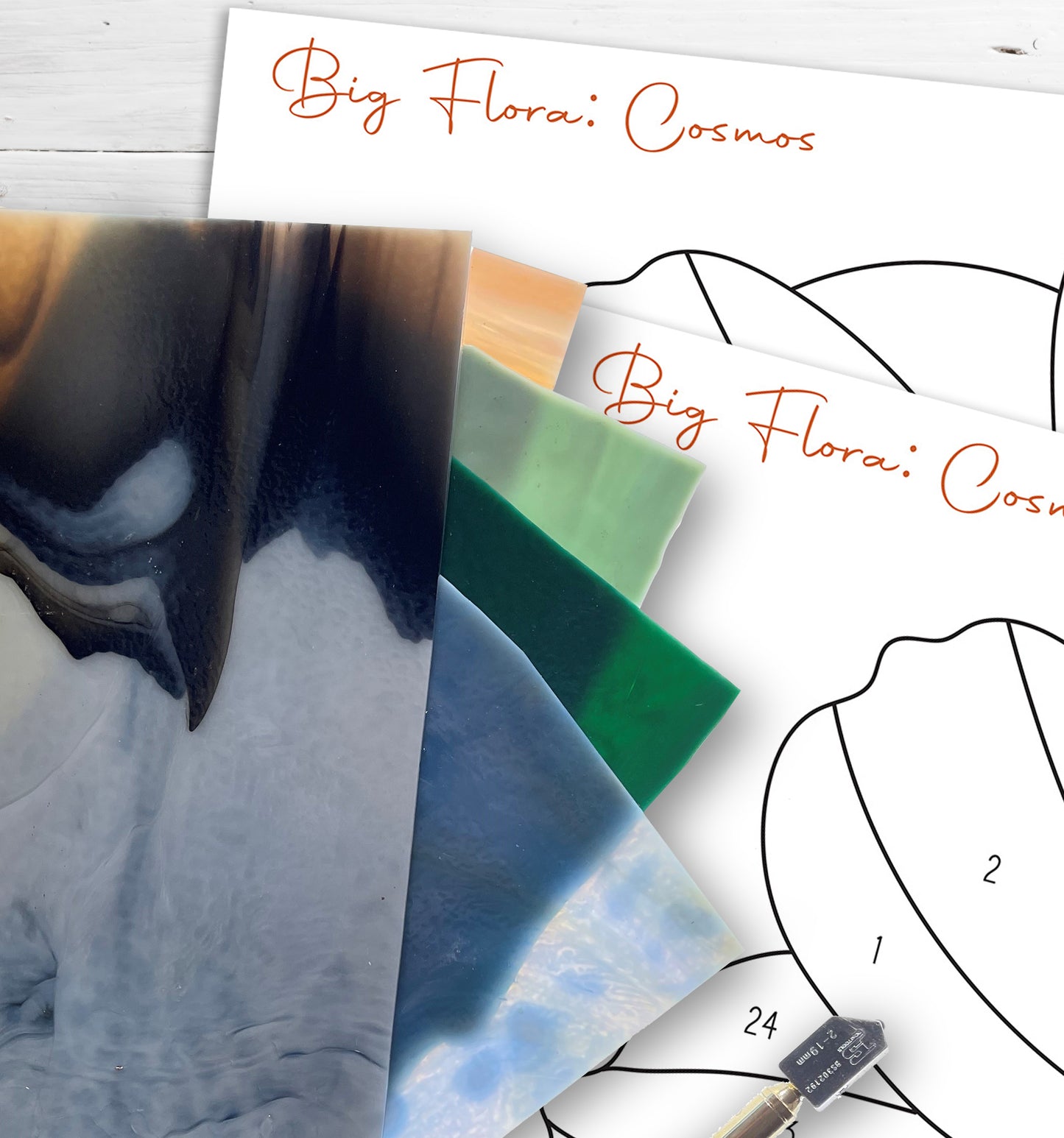 Big Flora Giant Stained Glass Cosmos Pattern