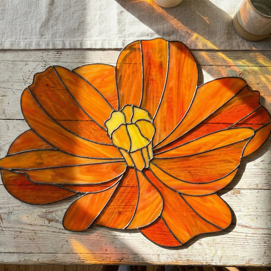 Big Flora Giant Stained Glass Cosmos Pattern PDF & PNG