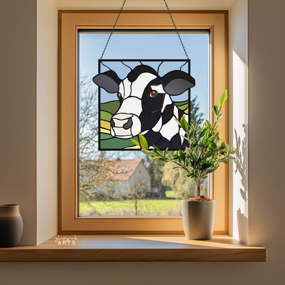 Holstein Cow Stained Glass Pattern