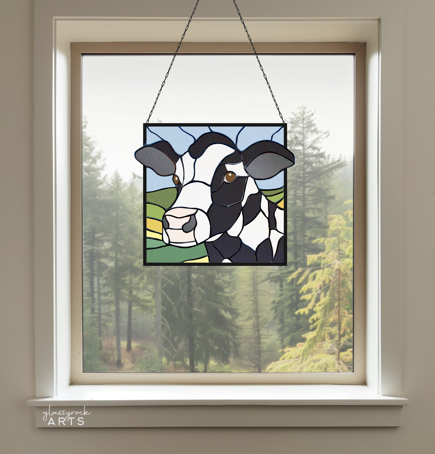 Holstein Cow Stained Glass Pattern