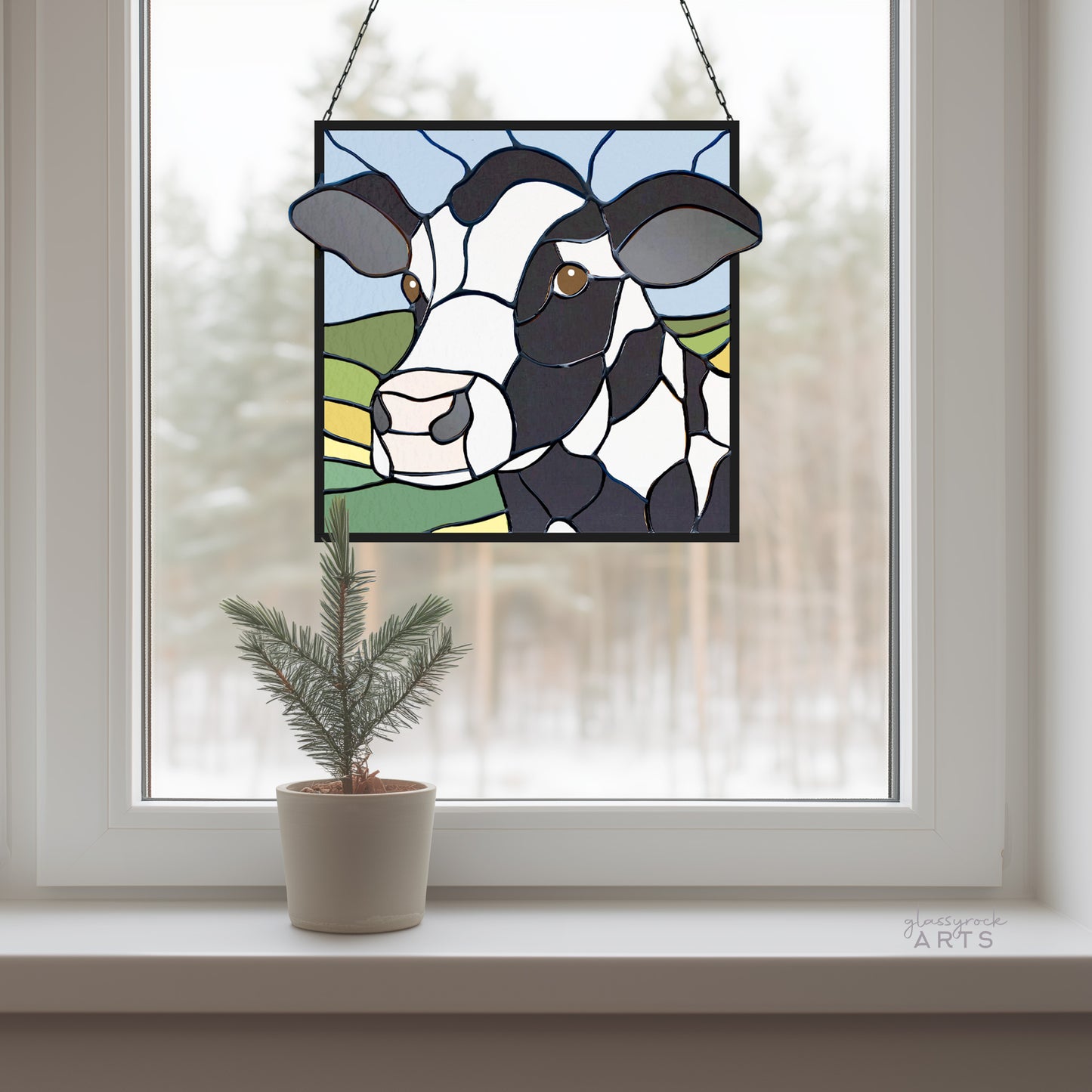 Holstein Cow Stained Glass Pattern