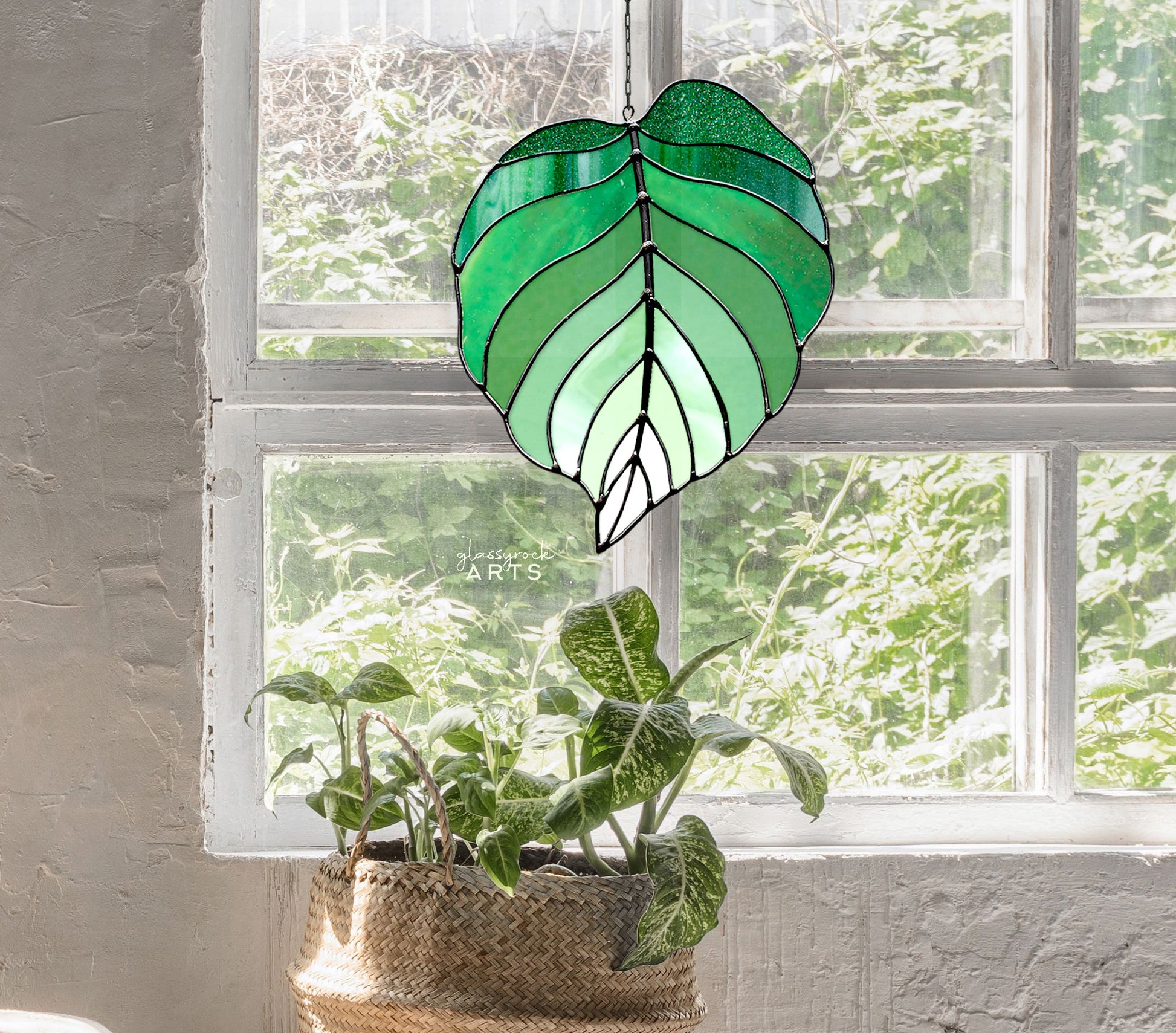 How to Make Monstera Leaf Stained Glass Sun Catcher