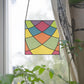 Minimalist Square Curves Stained Glass Pattern