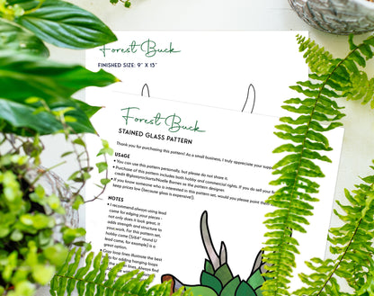 Deer Buddy Stained Glass Pattern