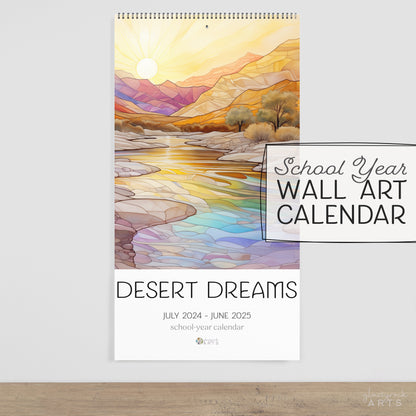 A picture of the 2024-2025 Mid-Year Calendar - Desert Southwest Large Wall Calendar from GlassyRock Arts. 