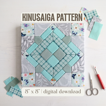 Geometric Diamond Quilt Square Kinusaiga Pattern