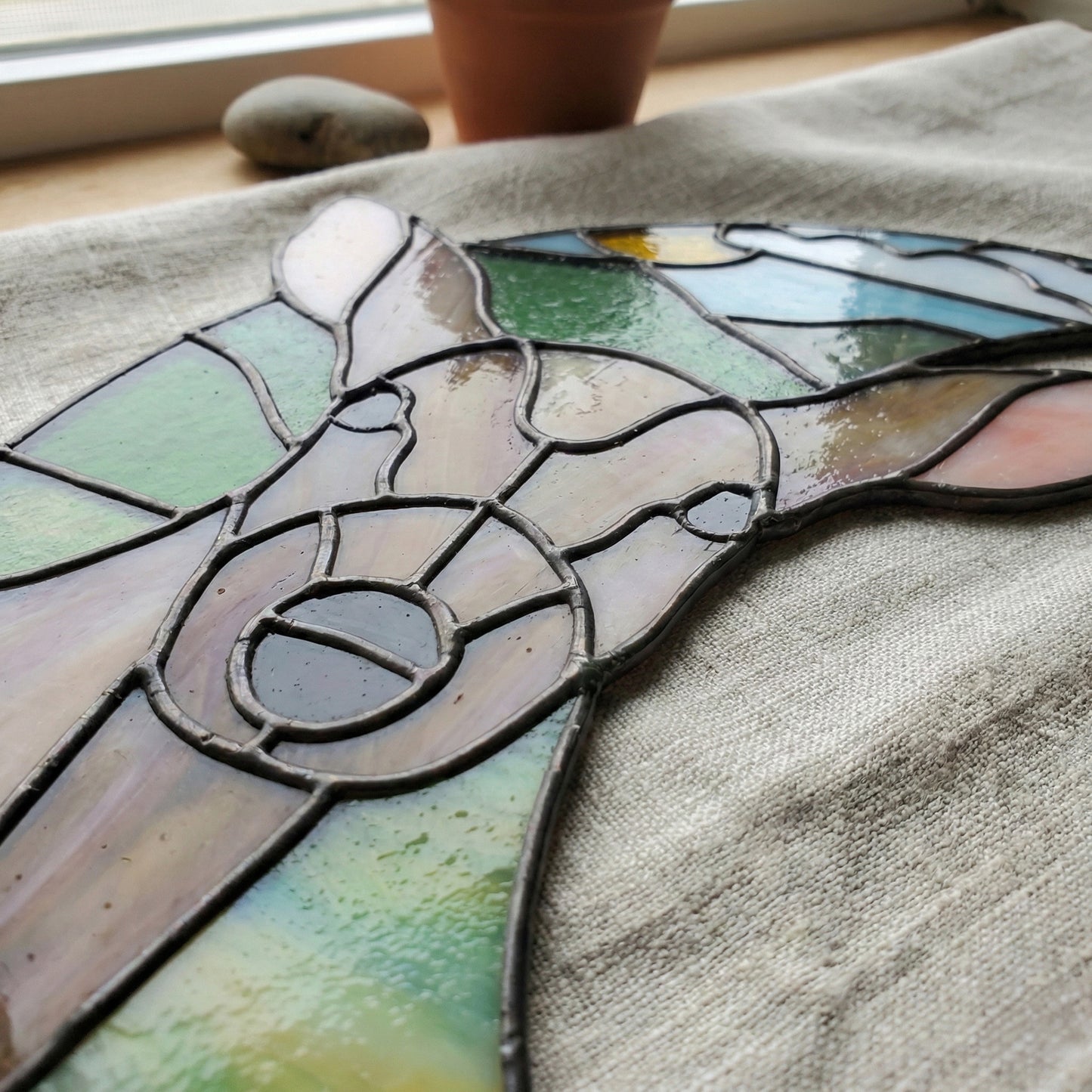Deer Crescent Moon Stained Glass Pattern