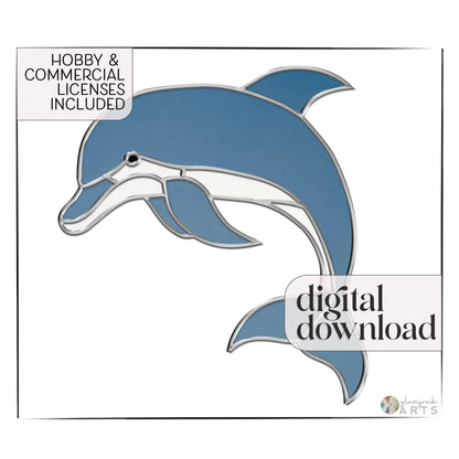 Dolphin Stained Glass Pattern - Crafting Patterns & Molds, from GlassyRock Arts