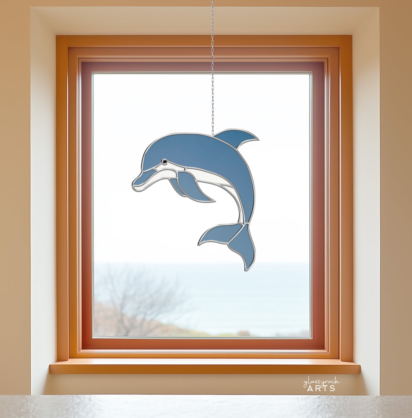 Dolphin Stained Glass Pattern - Crafting Patterns & Molds, from GlassyRock Arts