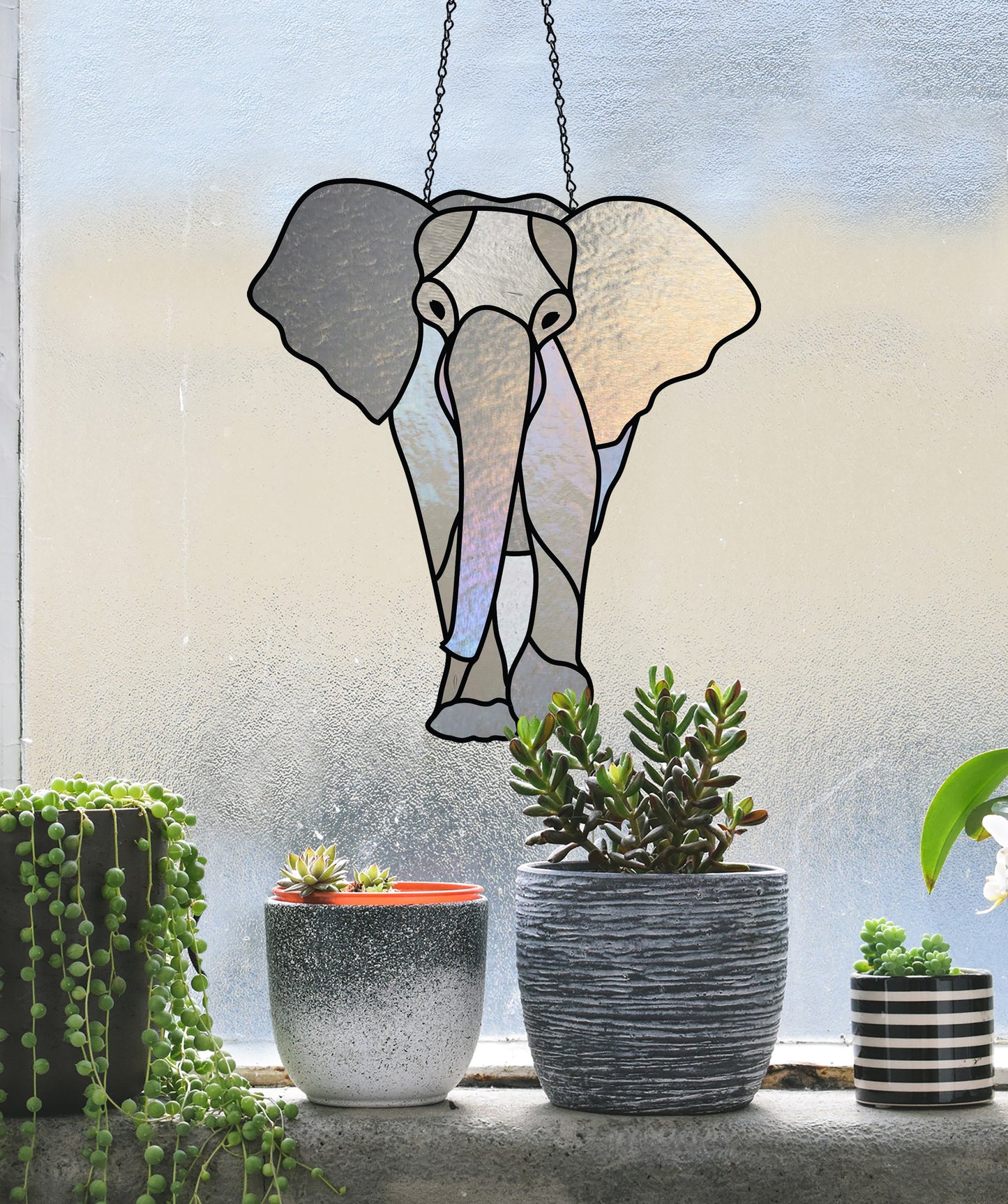 Elephant Stained Glass Pattern