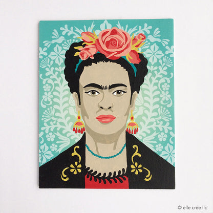 Frida with Flowers (turquoise) | 8x10 paint-by-number kit