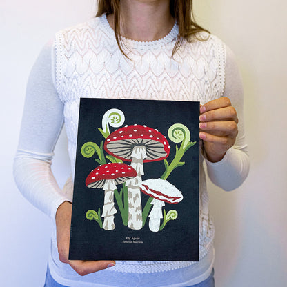 Fly Agaric Mushrooms | 8x10 paint-by-number kit - Paint-by-Number Kit from Elle Crée