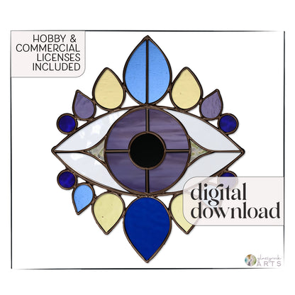 Evil Eye Stained Glass Pattern and PNG