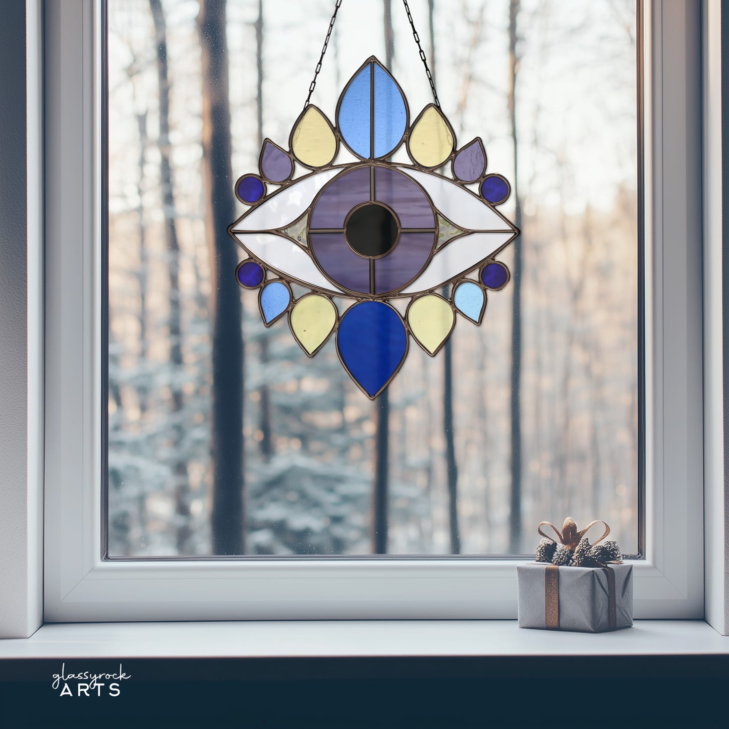 Evil Eye Stained Glass Pattern and PNG