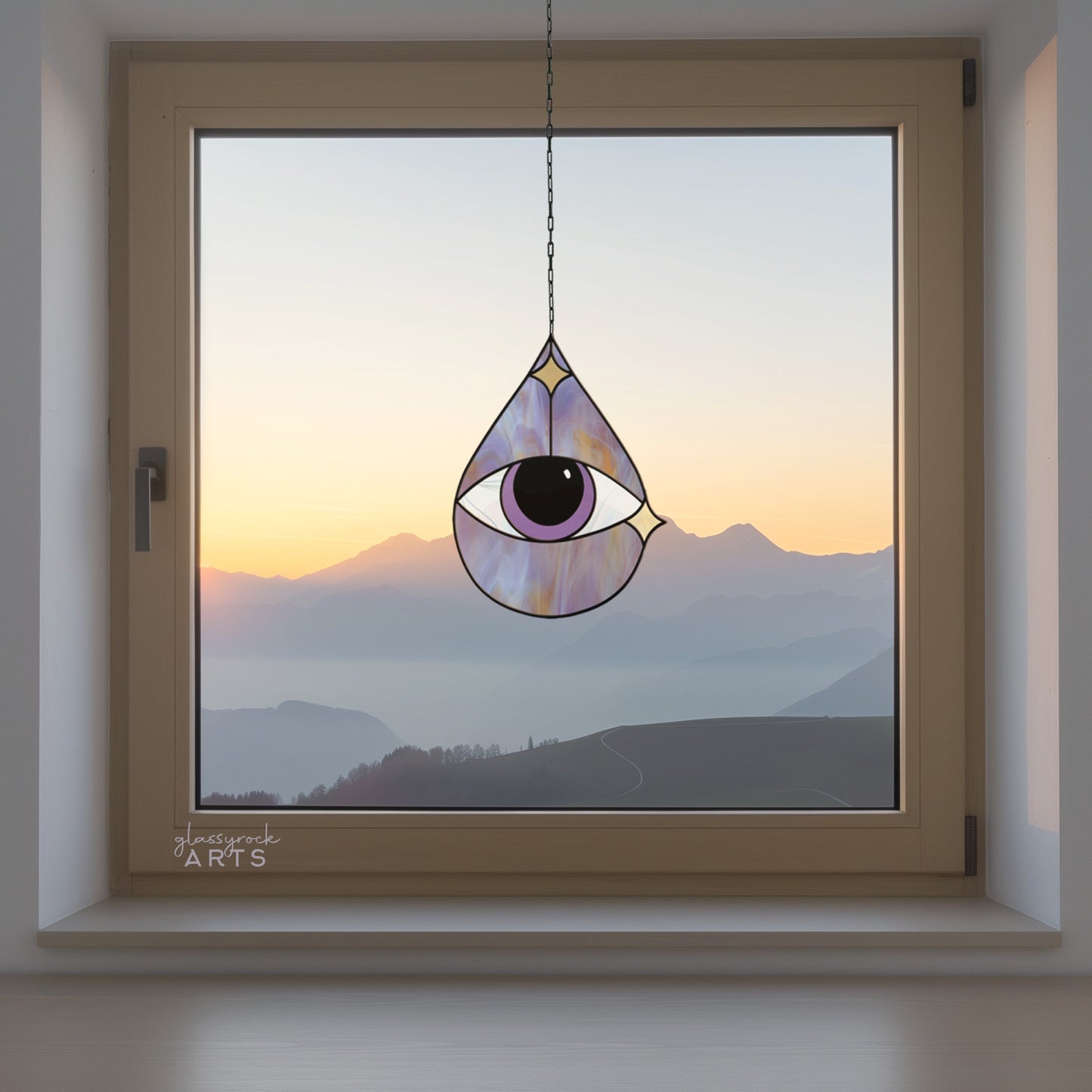 Eye Stained Glass Pattern Rain Drop - Crafting Patterns & Molds, from GlassyRock Arts