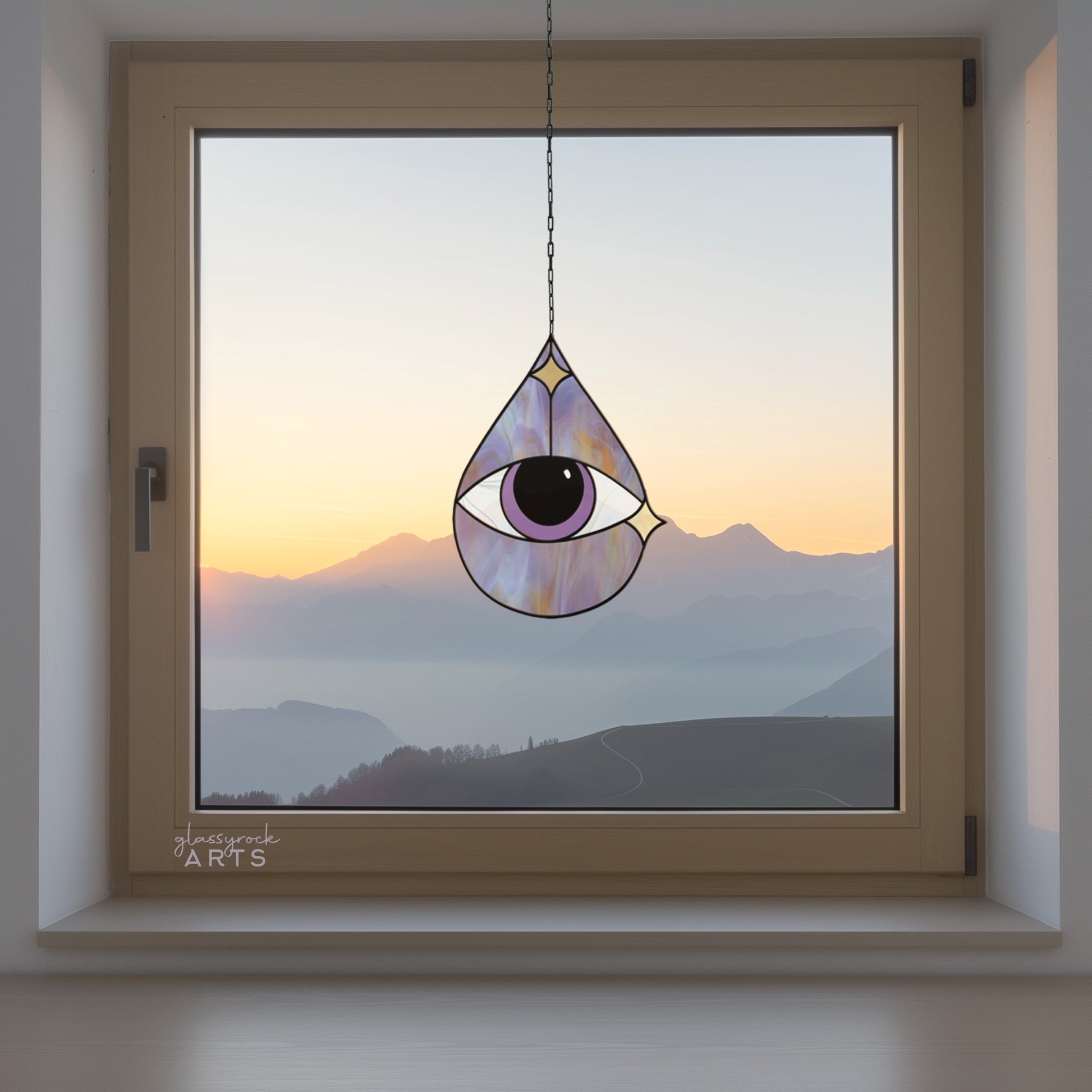 Eye Stained Glass Pattern Rain Drop - Crafting Patterns & Molds, from GlassyRock Arts