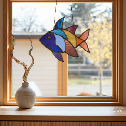 Fancy Fish Stained Glass Pattern and PNG