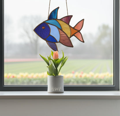 Fancy Fish Stained Glass Pattern and PNG