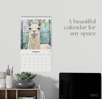 A picture of the 2024-2025 Mid-Year Calendar - Farm Animals Large Wall Calendar from GlassyRock Arts. 