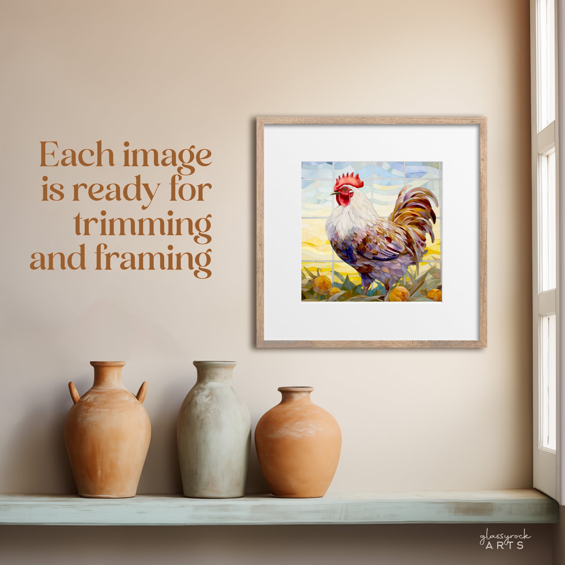 A picture of the 2024-2025 Mid-Year Calendar - Farm Animals Large Wall Calendar from GlassyRock Arts. 