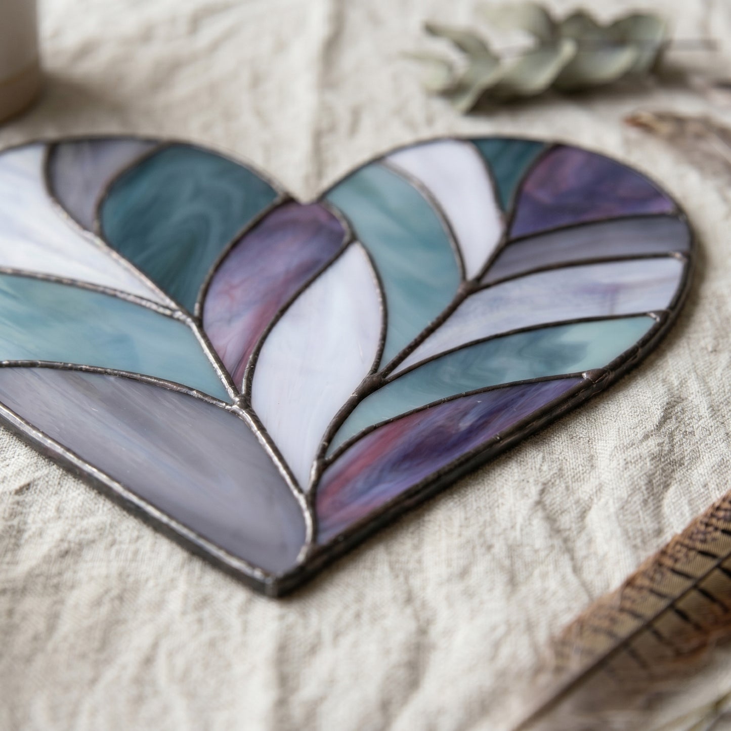 Feather Heart Stained Glass Pattern