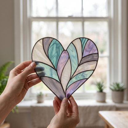 Feather Heart Stained Glass Pattern