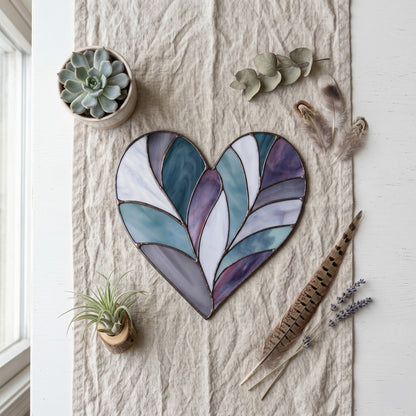 Feather Heart Stained Glass Pattern
