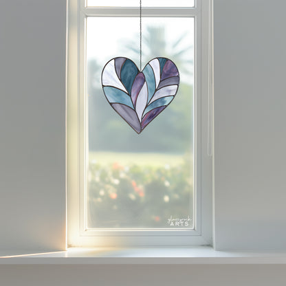 Feather Heart Stained Glass Pattern