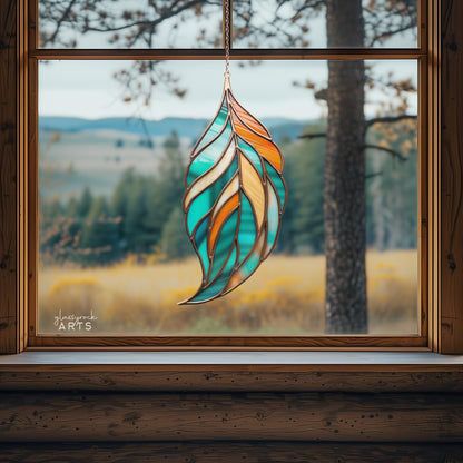 A picture of the Feather Stained Glass Patterns from GlassyRock Arts. 