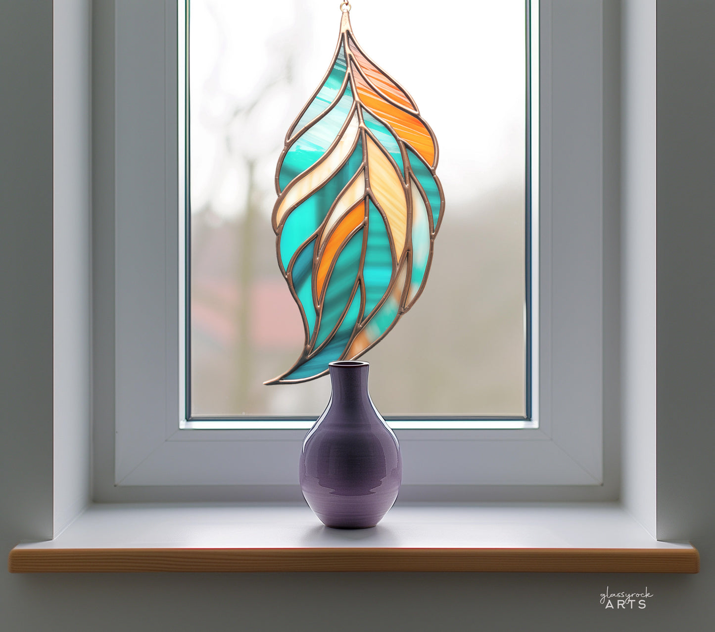 A picture of the Feather Stained Glass Patterns from GlassyRock Arts. 