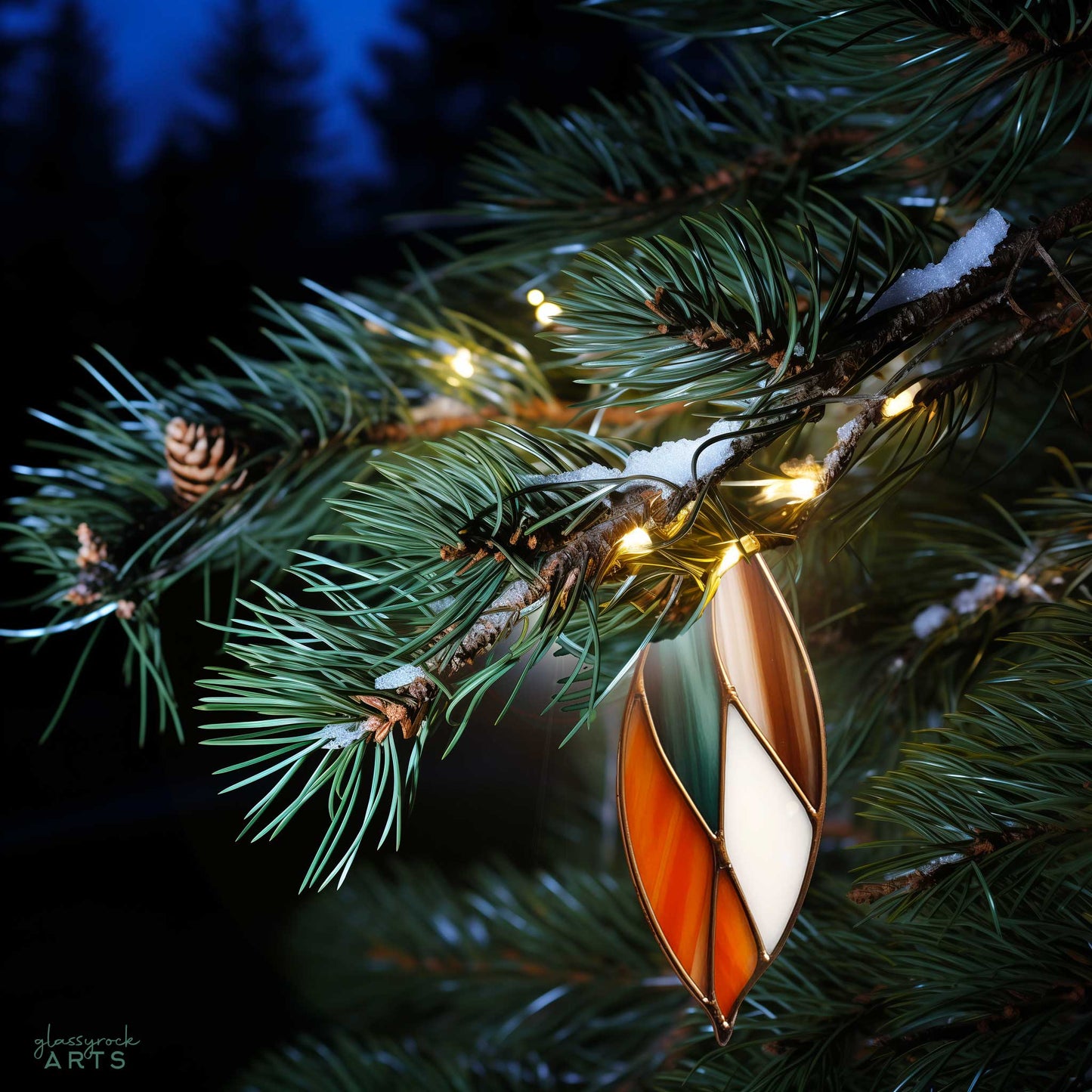 Stained Glass Feathers Christmas Ornaments Pattern Pack