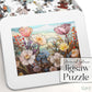 Stained Glass Flowers Jigsaw Puzzle - Dusty Rose