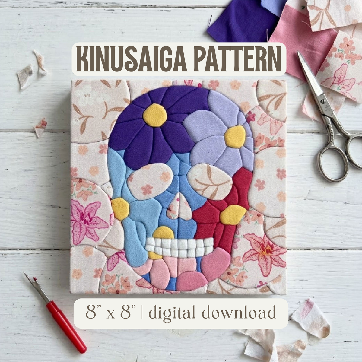 Flower Skull Kinusaiga Pattern