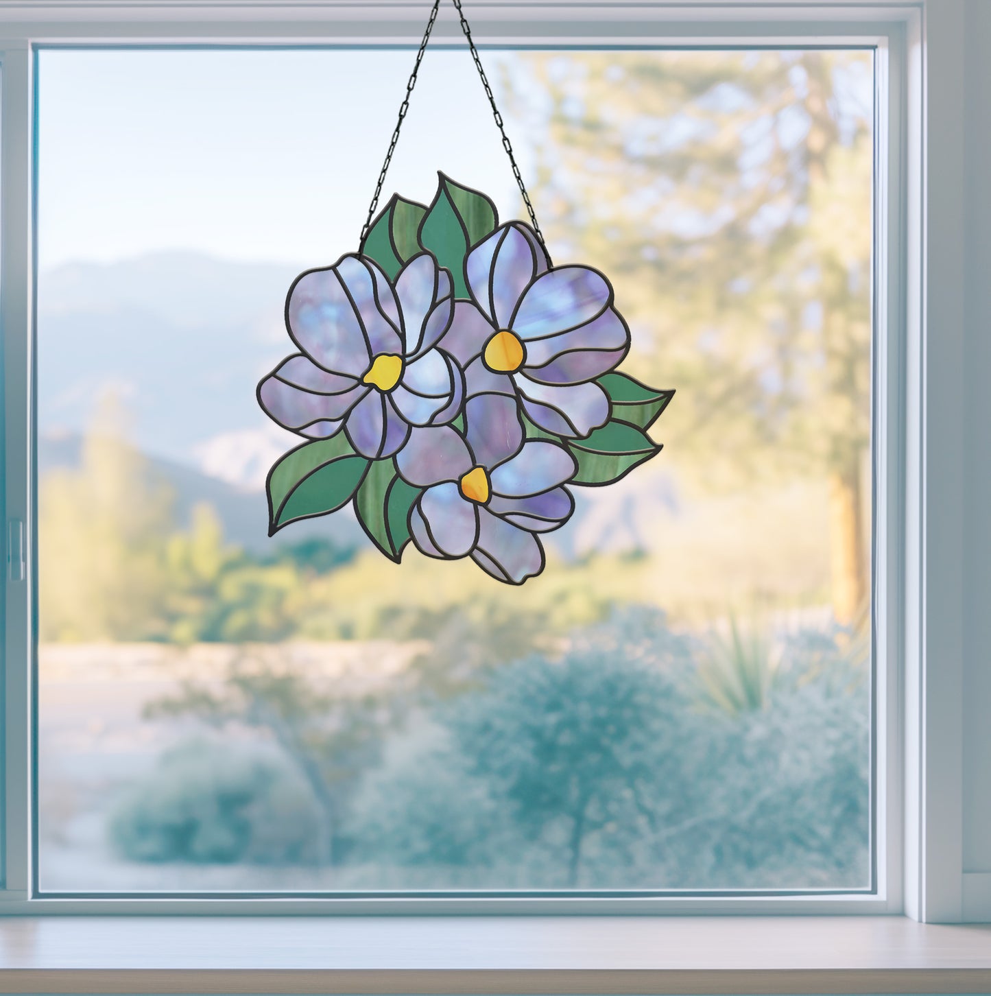 Bundle of Flowers Stained Glass Pattern PDF & PNG