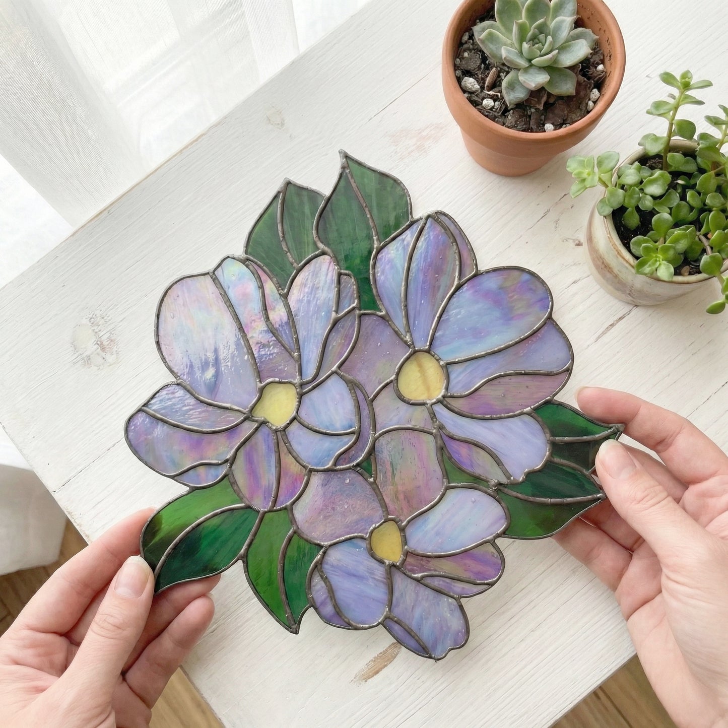 Bundle of Flowers Stained Glass Pattern PDF & PNG