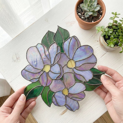 Bundle of Flowers Stained Glass Pattern PDF & PNG