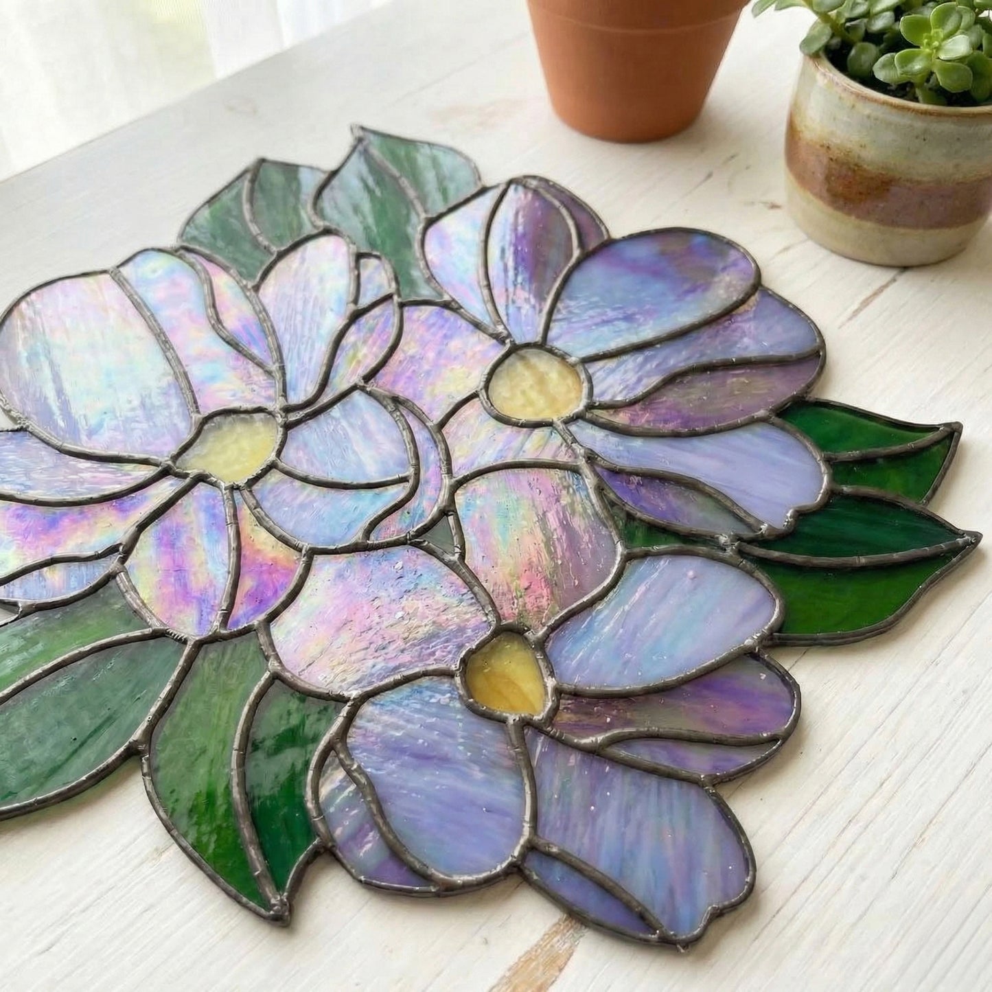 Bundle of Flowers Stained Glass Pattern PDF & PNG