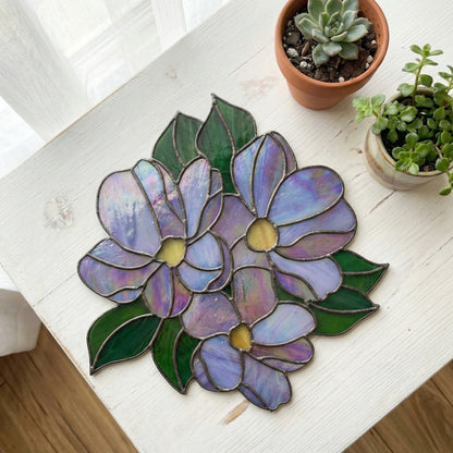 Bundle of Flowers Stained Glass Pattern PDF & PNG