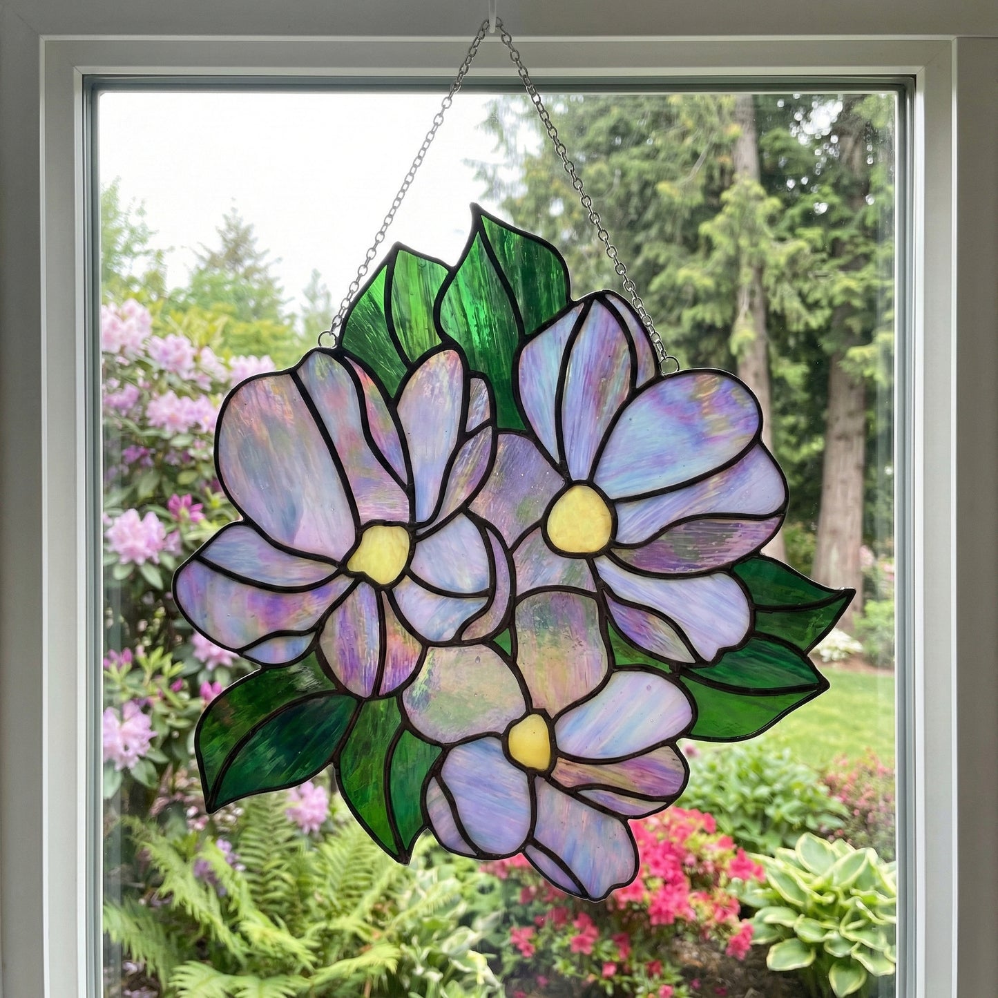 Bundle of Flowers Stained Glass Pattern PDF & PNG
