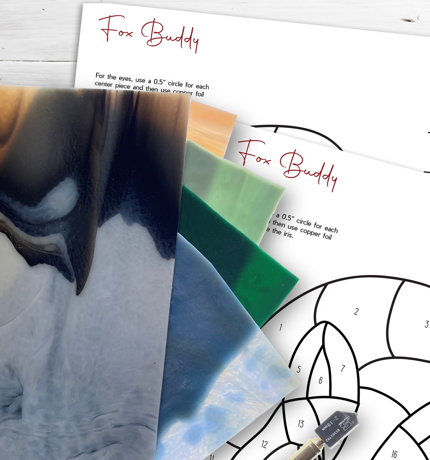 Fox Buddy Stained Glass Pattern