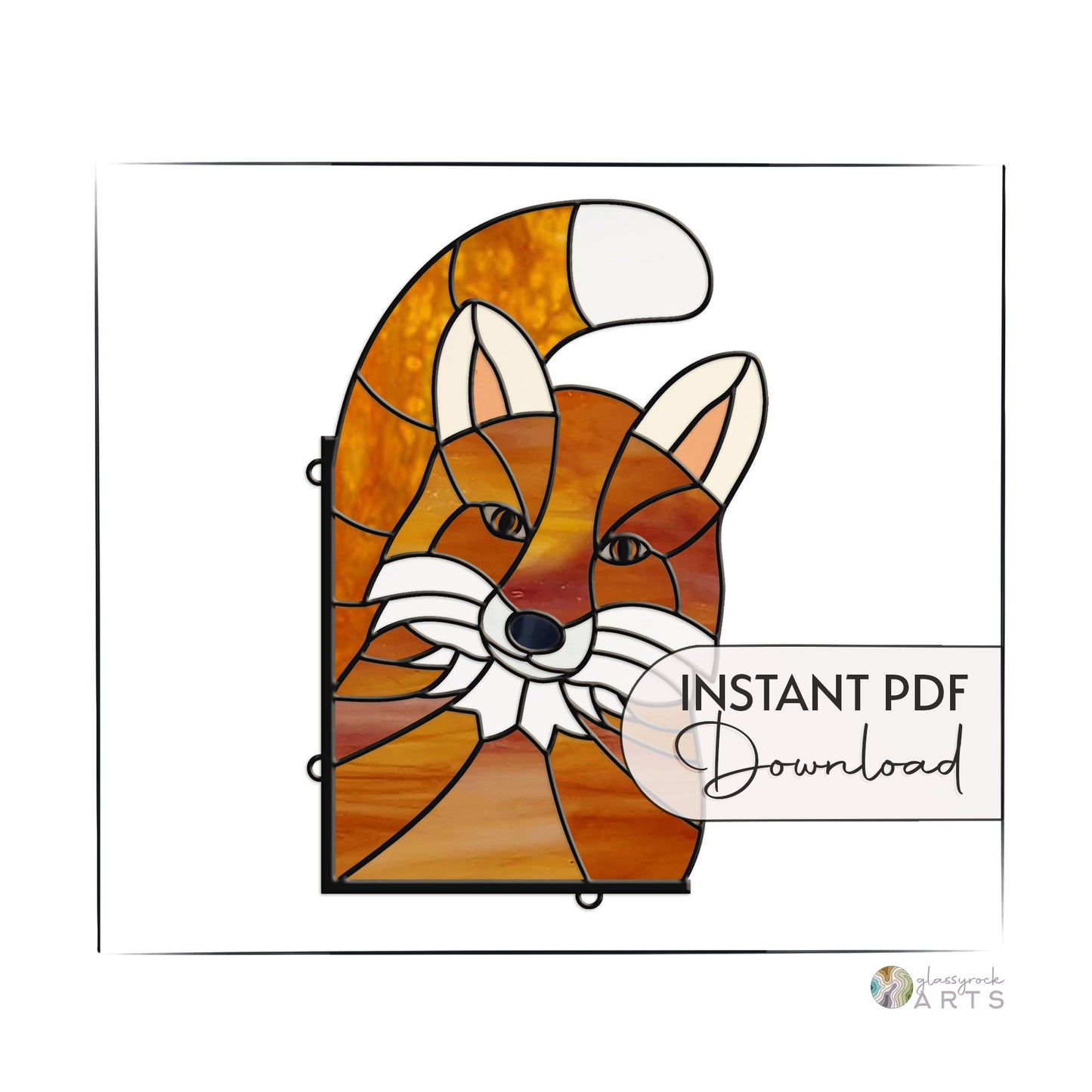 Fox Buddy Stained Glass Pattern