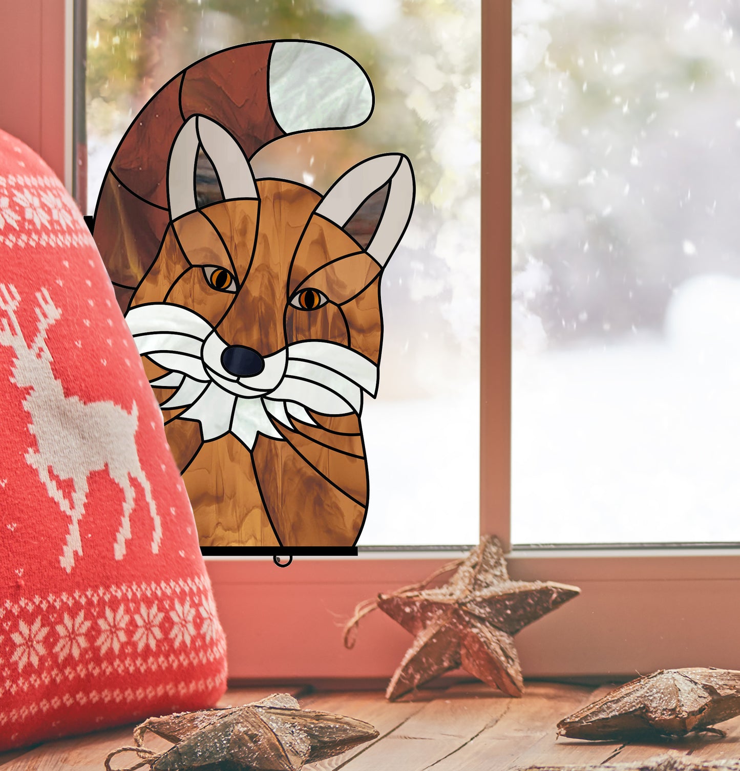 Fox Buddy Stained Glass Pattern
