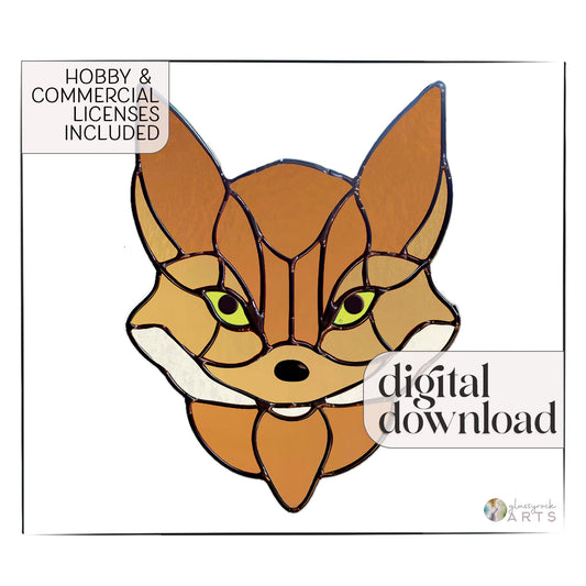 A picture of the Stained Glass Fox Pattern from GlassyRock Arts. 