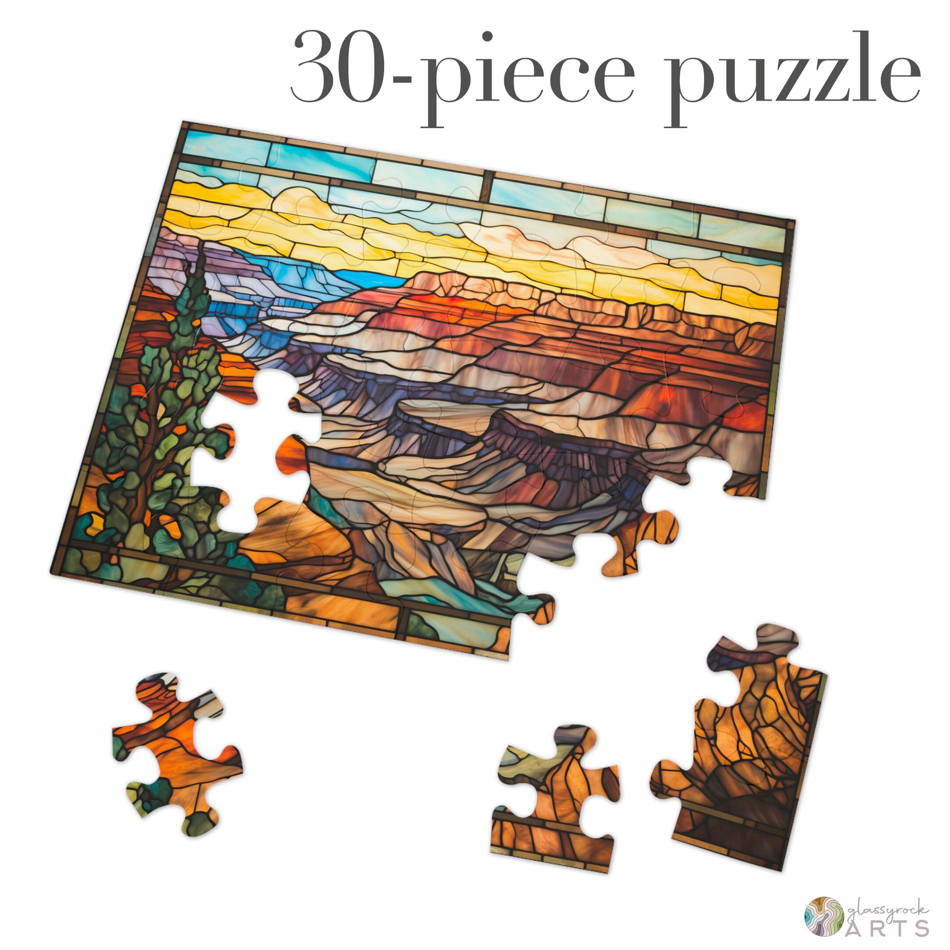 A picture of the Grand Canyon National Park Stained Glass Jigsaw Puzzle from GlassyRock Arts. 