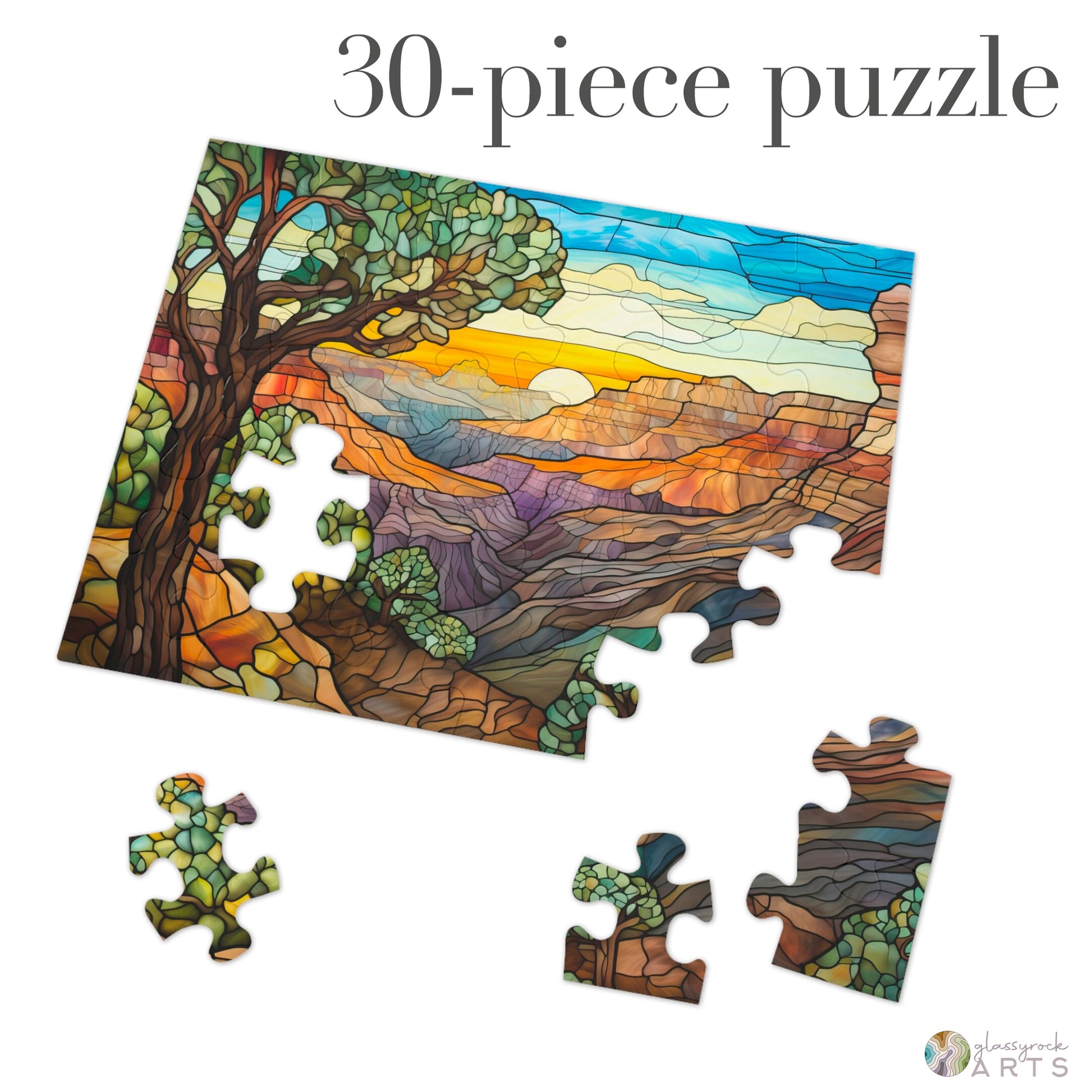 A picture of the Grand Canyon National Park Stained Glass Jigsaw Puzzle from GlassyRock Arts. 