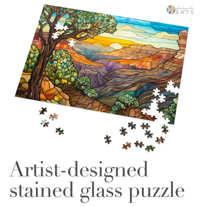 A picture of the Grand Canyon National Park Stained Glass Jigsaw Puzzle from GlassyRock Arts. 