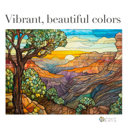 A picture of the Grand Canyon National Park Stained Glass Jigsaw Puzzle from GlassyRock Arts. 