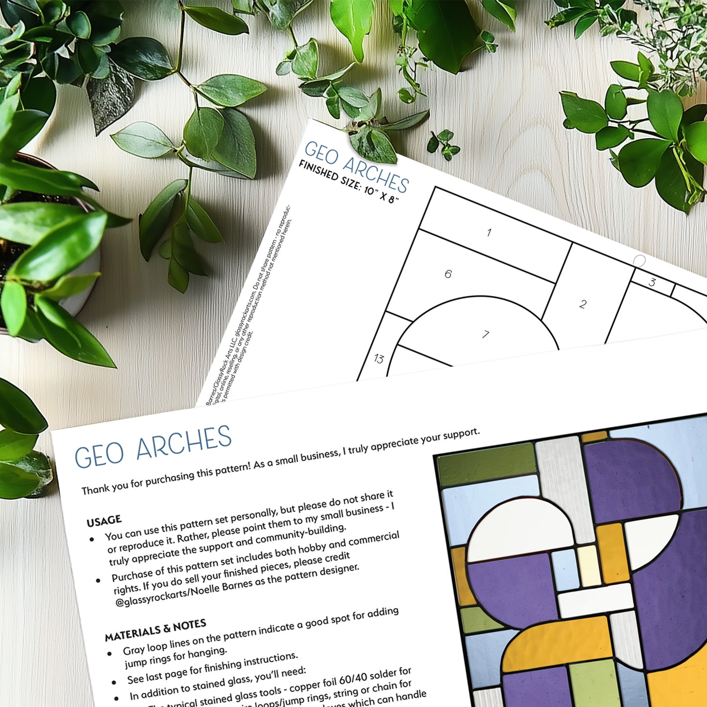 Square Geometric Stained Glass Pattern